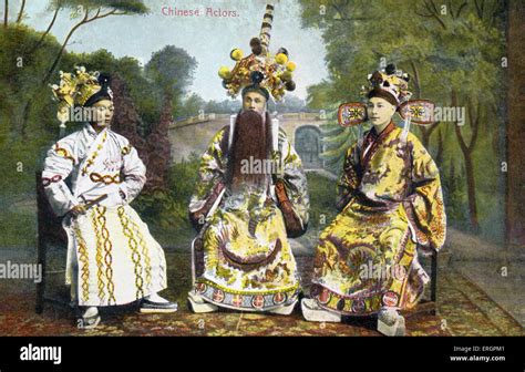 Group of Chinese actors. Early 20th century. China, Hong Kong under Stock Photo: 83347601 - Alamy