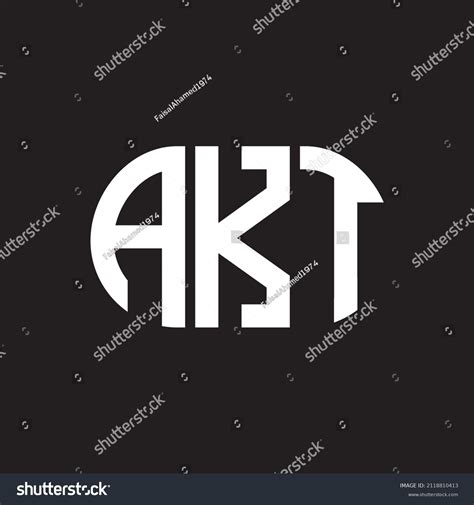 Akt Letter Logo Design On Black Stock Vector Royalty Free 2118810413