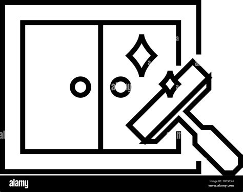 Window Cleaning Line Icon Concept Sign Outline Vector Illustration Linear Symbol Stock Vector