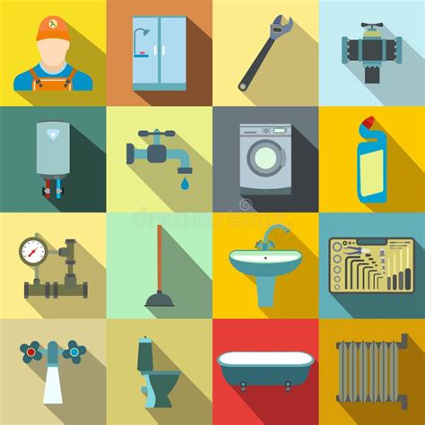 Sanitary Engineering Isometric 3d Icons Stock Vector Illustration Of