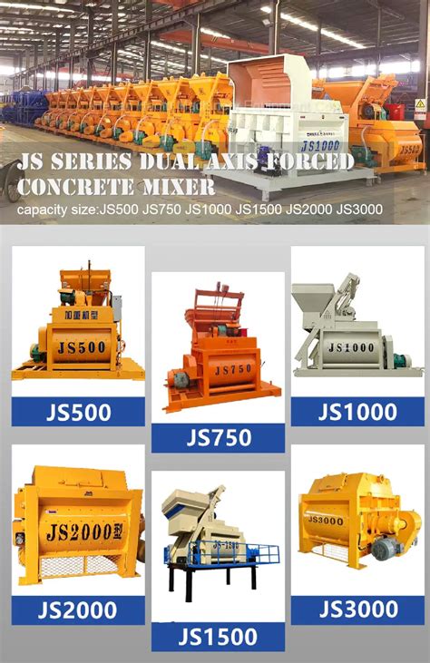 Js Efficiency Energy High Saving Concrete Mixer Horizontal Dough