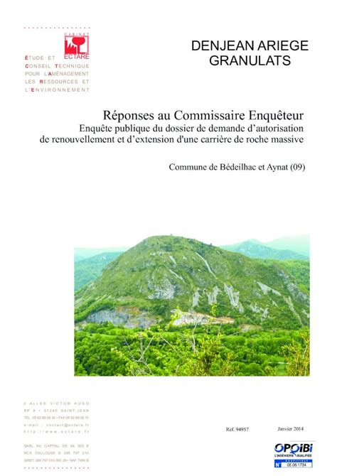 Pdf Enqu Te Publique Du Dossier De Demande Dautorisation Publique