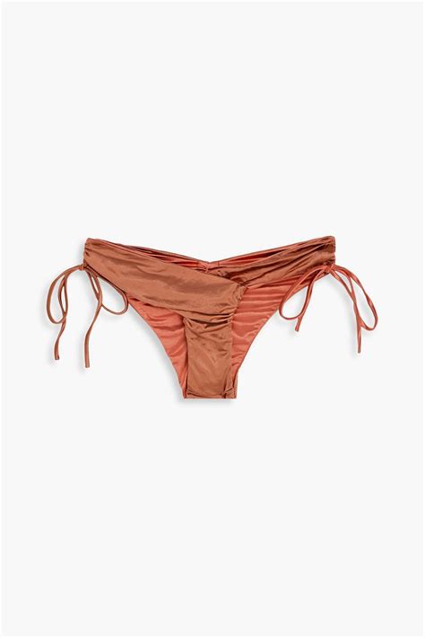 Isa Boulder Rev Ruched Stretch Satin Bikini Briefs The Outnet