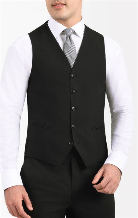 Dobell Black Slim Fit 3 Piece Suit Dobell