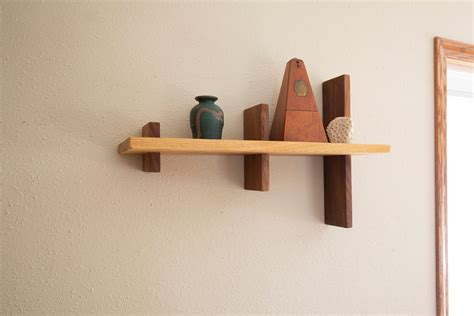 Modern Wall Shelf Floating Wood Art Shelves Mid Century Etsy