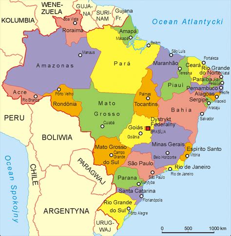 Mapa de Brasil - Turismo Brasil