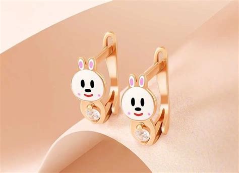 Anting Emas Anak Model Terbaru Dengan Bentuk Kelinci Yang Menggemaskan