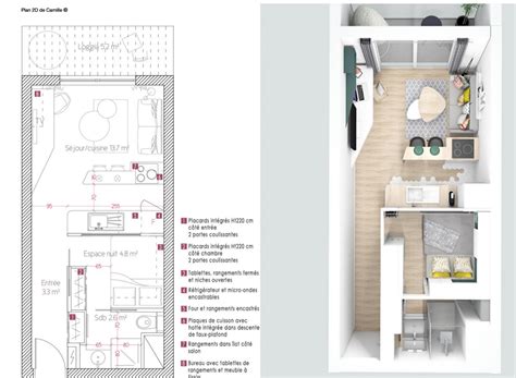 plan appartement 25m2 Infos et ressources Aménagement studio 25m2