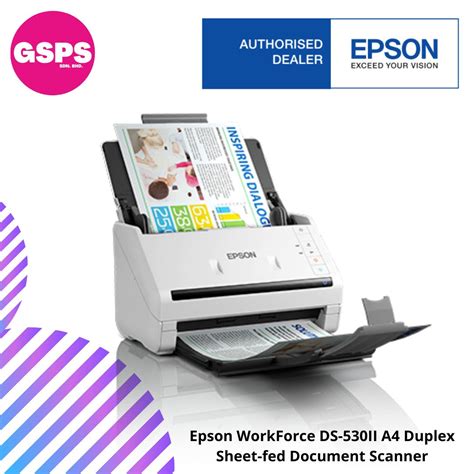 Epson Workforce Ds Ii A Duplex Sheet Fed Document Scanner Gs