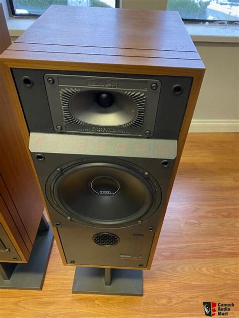 Mission Freedom Floorstanding Speakers Walnut Pair W Stands Photo