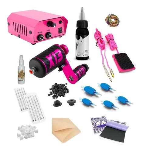 Kit De Tatuagem X Rosa Tattoo Rotativa Completo Brinde