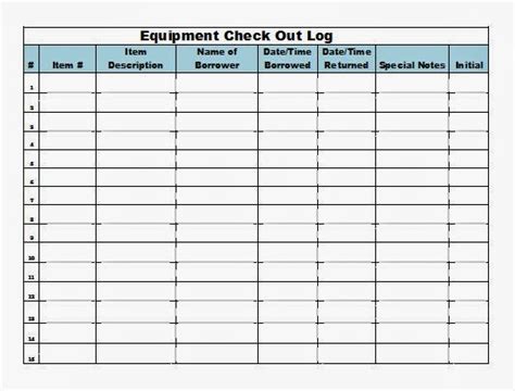 The Admin Bitch Download Equipment Check Out Log Template Excel Format