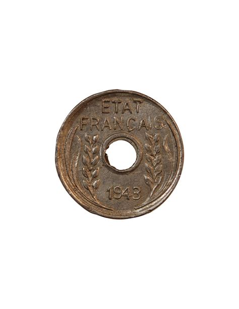 Indochine Francaise Etat Francais Centime Aluminium Ttb