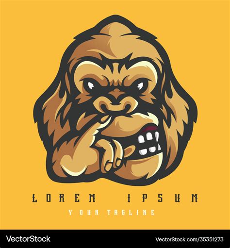 Gorilla Logo Design Royalty Free Vector Image VectorStock