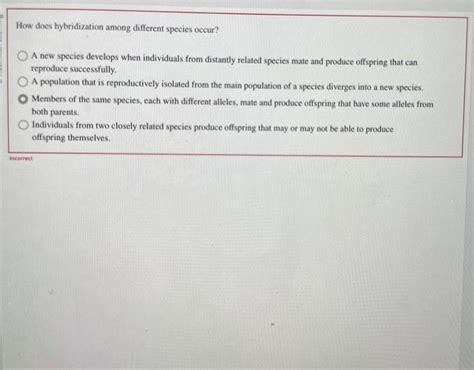 Solved How does hybridization among different species occur? | Chegg.com