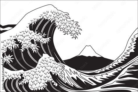 Wave Black And White Drawing