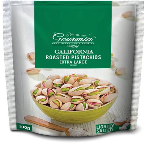 Gourmia Roasted Lightly Salted California Extra Large Pistachios 100 G