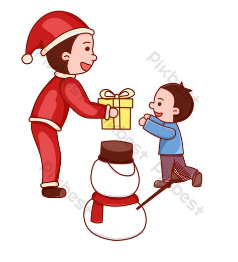 Christmas Christmas Eve Children Snowman Gift Cartoon Cute Red Buckle ...