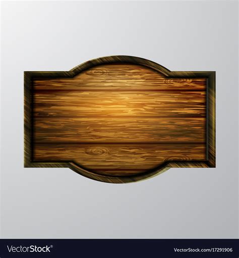 Realistic Of Wooden Signboard Royalty Free Vector Image