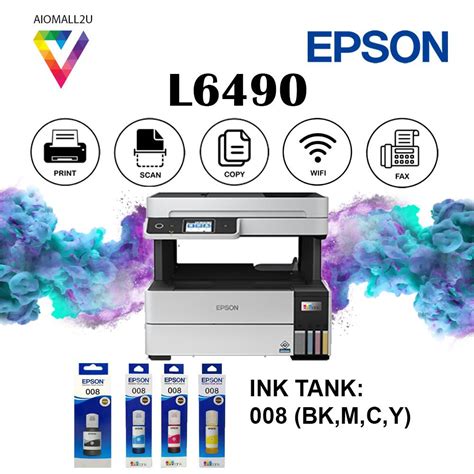 Epson Ecotank L6490 All In One Printer COLOR A4 WI FI ADF PRINT