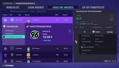 Fifa Transfers Spielertausch und Verträge