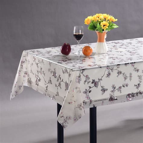 XHM Factory Wholesale PVC Transparent Emboss Printed PVC Tablecloth