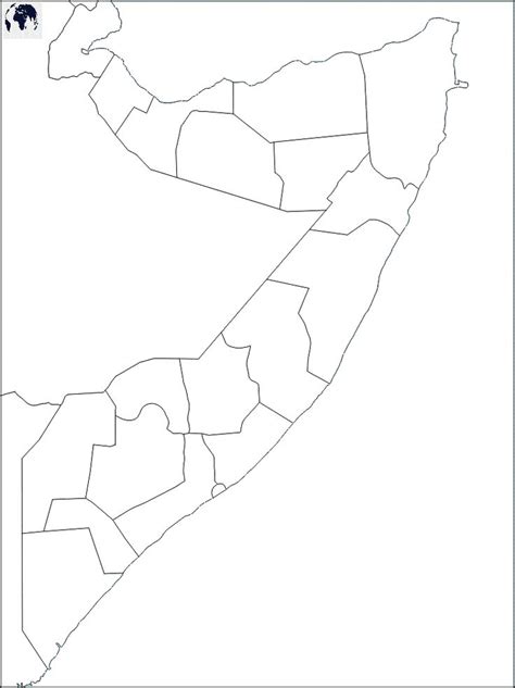 Printable Blank Somalia Map with Outline, Transparent Map | Somalia ...