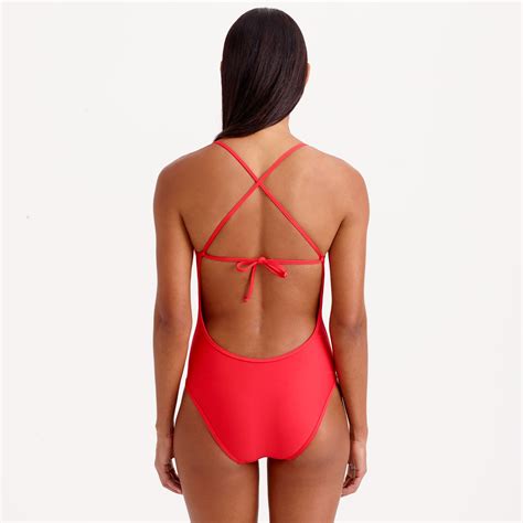 J Crew Tie Back One Piece Swimsuit In Red Belvedere Red Lyst