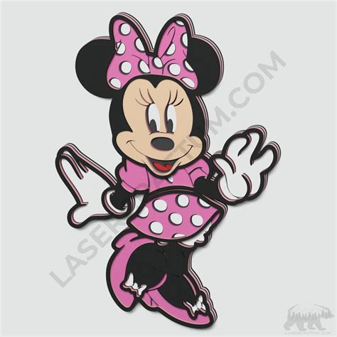 Minnie Mouse Layered Design For Cutting Lasercraftum