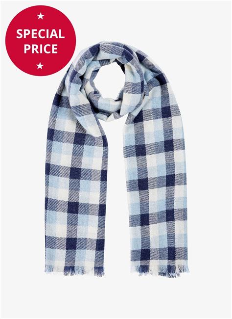 Cashmere Block Check Stole Cashmere Outlet Brora