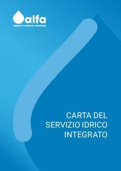 CARTA DEL SERVIZIO IDRICO INTEGRATO Alfa S R L