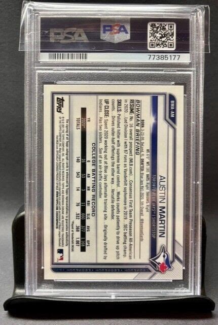 2021 Bowman Chrome Mega Box AUSTIN MARTIN GREEN AUTO 99 PSA 10 Pop 7