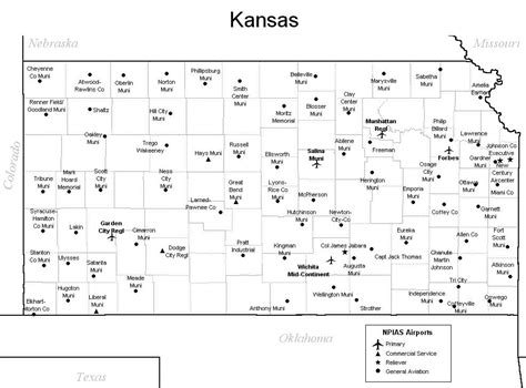 Kansas Airport Map - Kansas Airports