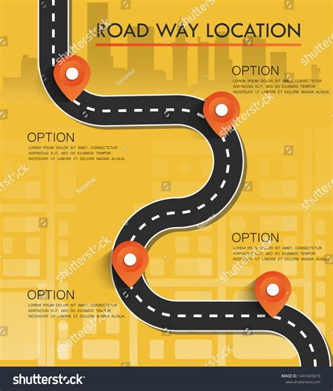 Street Map Navigation Icons Navigation Concept Stock Vector (Royalty