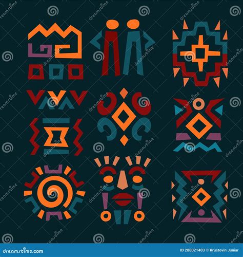 Abstract Pattern In Native African Geometric Art Stock Illustration