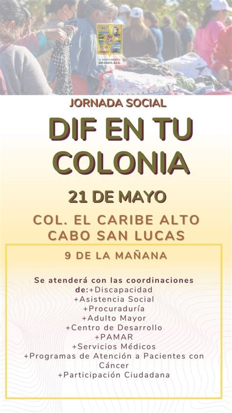 Este De Mayo El Smdif Los Cabos Realizar La Jornada Social Dif En