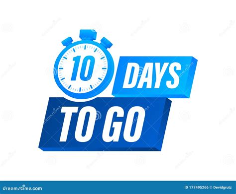 10 Days To Go Countdown Timer Clock Icon Time Icon Count Time Sale