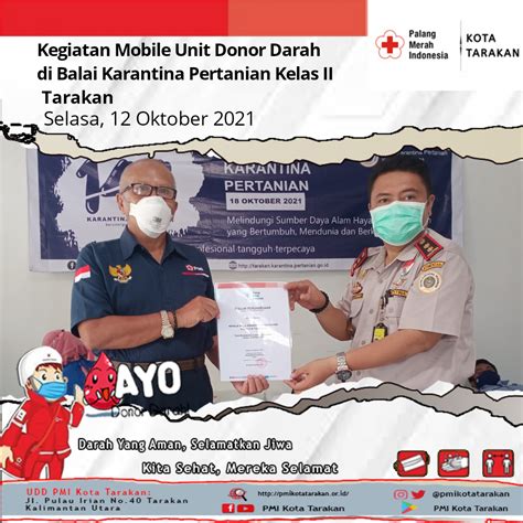 Kegiatan Mobile Unit Donor Darah PMI Kota Tarakan Di Balai Karantina