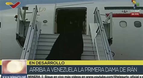 La primera dama de Irán llegando a Venezuela Videos