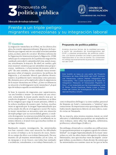 Ciup Propuesta De Política Pública No 3 Frente A Un Triple Peligro