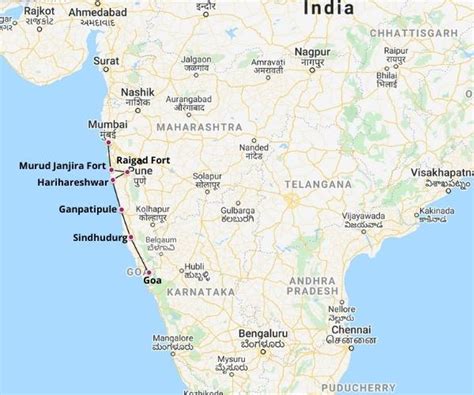 Konkan Coast In India Map