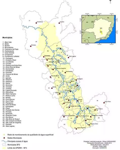 Mapa Produzido Pelo Igam Mostra Curso Do Rio Paraopeba Foto Reprodu O