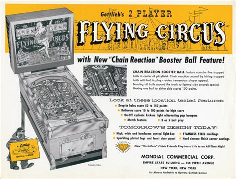 Flying Circus Gottlieb D Co Pinball 1961 USA The Arcade