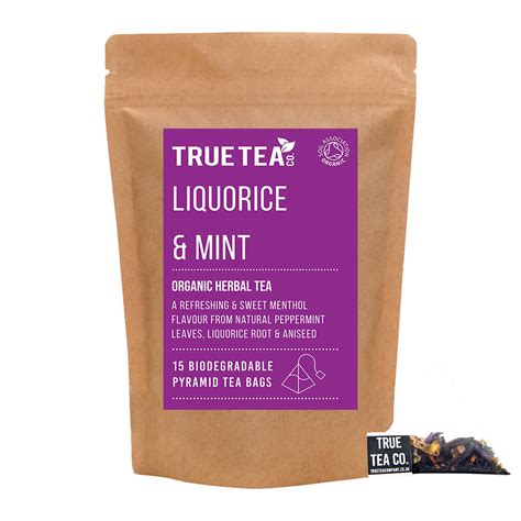 Liquorice And Mint Organic Pyramid Tea Bags Plastic Free True Tea Co