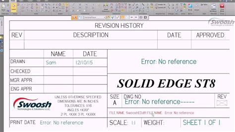 Solid Edge 2D Drafting Title Blocks YouTube