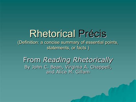 Rhetorical Précis