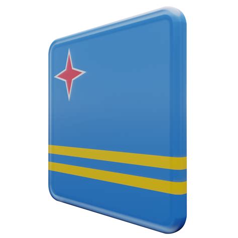 Aruba Right View 3d textured glossy square flag 10867666 PNG