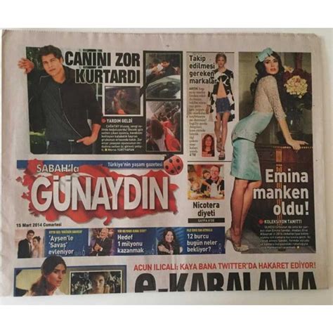 Gökçe Koleksiyon Sabah Gazetesi Günaydın Eki 15 Mart 2014 Fiyatı