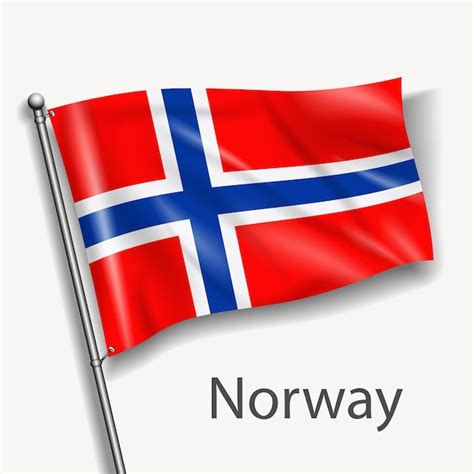 La bandera nacional de noruega en europa | Vector Premium