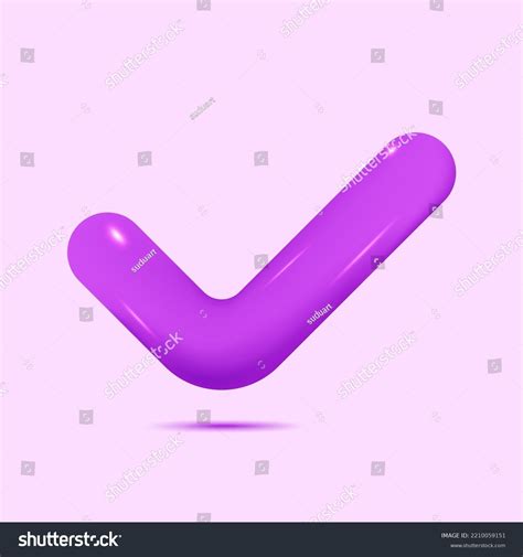 3d Realistic Purple Check Mark Icon Stock Vector (Royalty Free ...